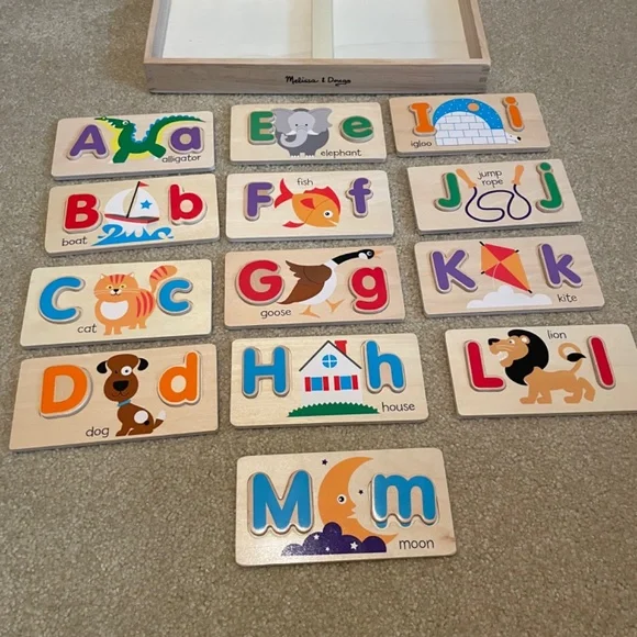 Melissa & Doug ABC Picture Boards - Educational Toy With 13 Double-Sided Wooden - Picture 5 of 7